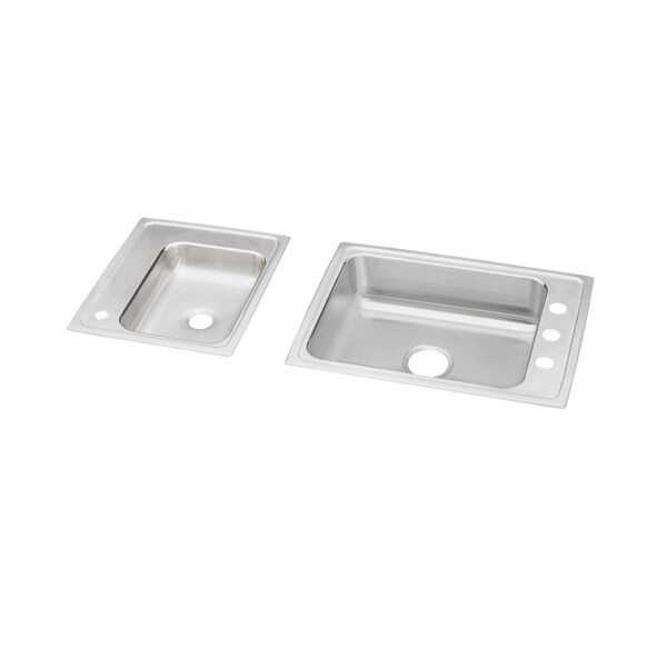 Lustertone Stainless Steel 41 X 19-1/2 X 4 Double Bowl Top Mount Classroom Ada Sink